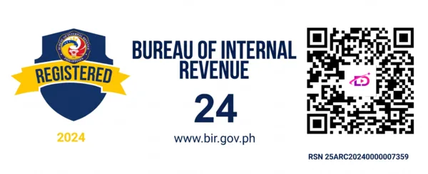 Bureau of Internal Revenue registered badge with QR code, 2024
